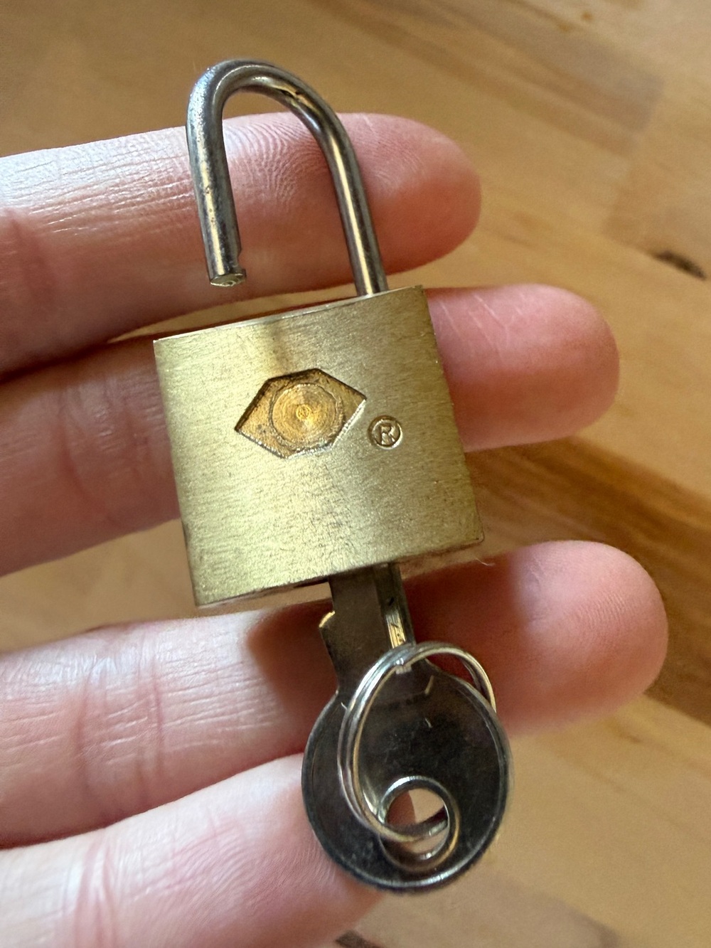 Evil eye TSA compliant Small Brass key luggage lock with Key - Brass gold